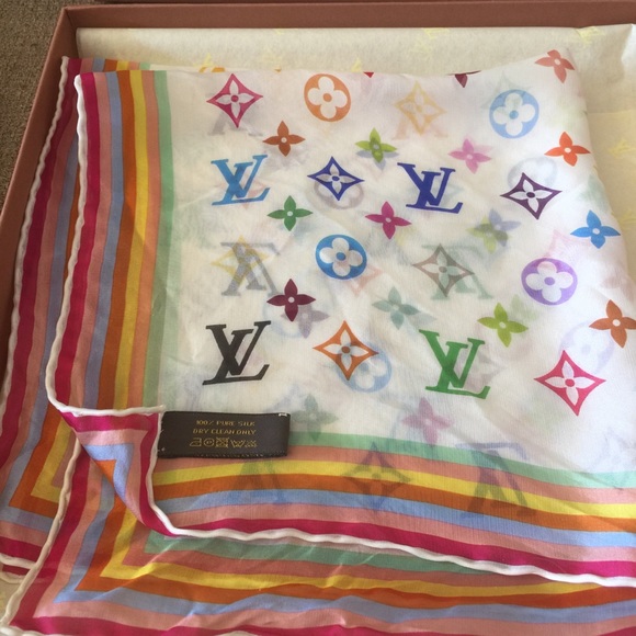 SALE💝LOUIS VUITTON ICONIC LOGO SCARF❤️HP - Picture 6 of 7